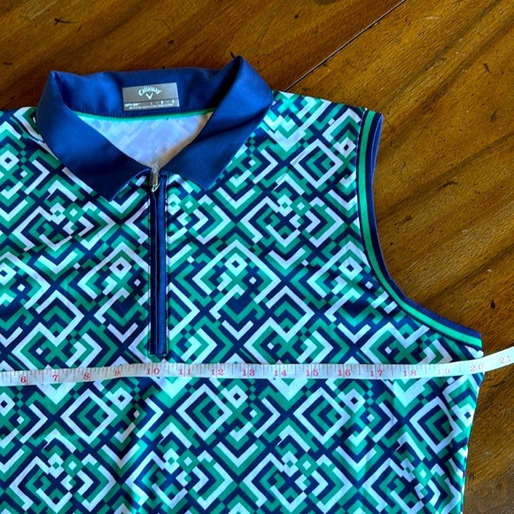 Callaway Geo Print 1/4 zip Sleeveless Golf Polo Women’s size Large - Picture 6 of 11